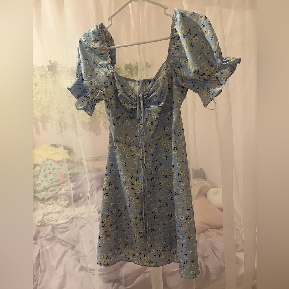 Blue Floral Mini Dress